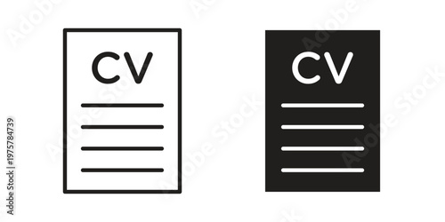 CV icon for web and application. EPS10