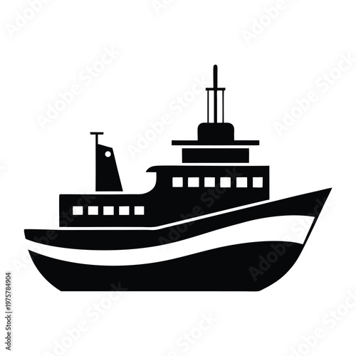 Luxury yacht ship vector illustration with elegant design and ocean lifestyle concept