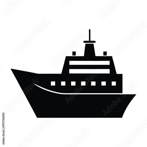Hand drawn ship vector sketch with detailed line art and nautical theme illustration