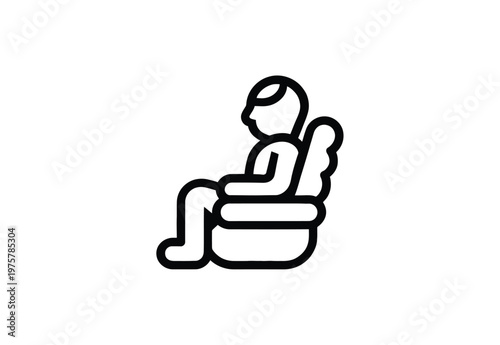 Simplified vector of a person seated comfortably in a modern reclining chair.
