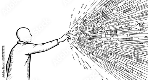 Man releasing information explosion