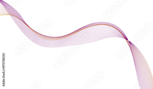 Abstract flowing wave with gradient colors during a digital motion against black background isolated on transparent background