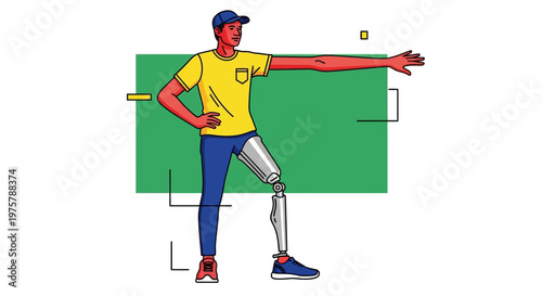 Man with prosthetic leg playing sports