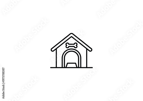 Vector of a doghouse with a bone on top