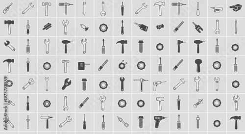 Collection of various metal hardware tools.