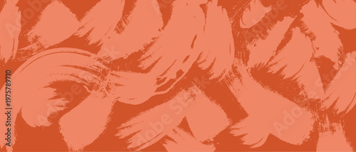 A vibrant orange background with a unique abstract feather pattern