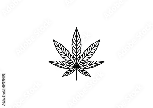 Vector of a cannabis leaf design with leaf structure
