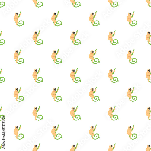 Gibbon primates climbing green vines creating a repeating animal background