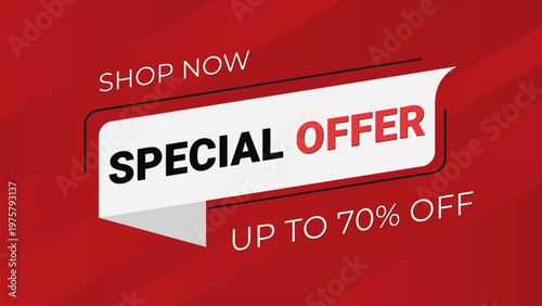 sale red banner with tags