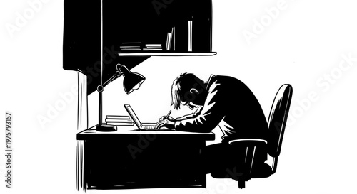 Monkey working on computer at desk