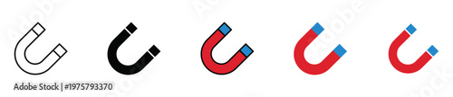 horseshoe magnet icon. horseshoe magnet icon set for customer retention and marketing attraction concept