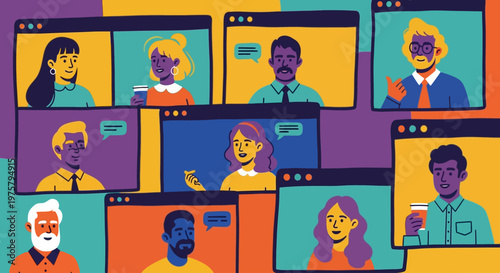 Remote team meeting on video call