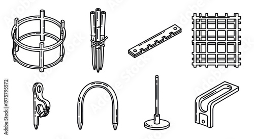Collection of various metal fasteners hardware.