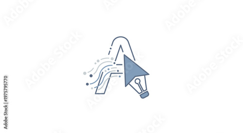 Abstract illustration of a letter a with a design tool element