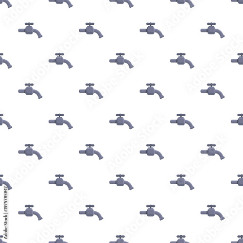 Water taps repeating in a seamless pattern, representing plumbing and water utility