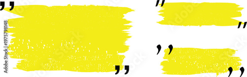Quotation brush stroke frame set .Quotation mark dialog box .Grunge Box with place for your text. Text box frame.Vector