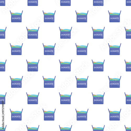 Donation boxes with clothes creating a seamless pattern promoting giving and charity