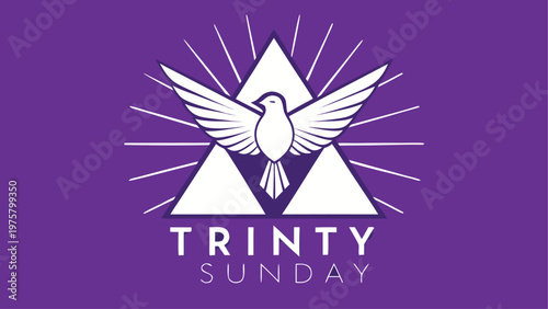 Trinity Sunday, Christian, purple, dove, logo, icon