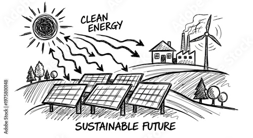 Solar panels generating clean energy for a sustainable future