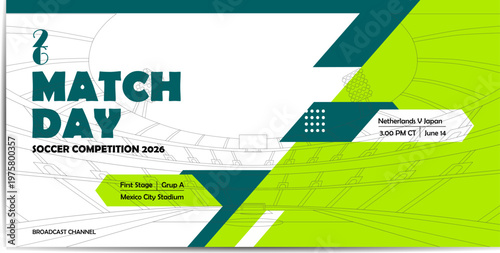 Dynamic Sports Event Social Media Banner for Soccer Match Schedule Announcement