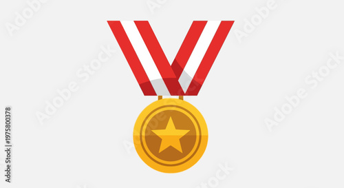 Golden Medal with Red Ribbon.