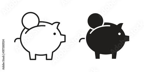 Piggy bank icon for web and application. EPS10