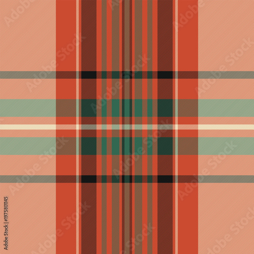 Real vector check pattern, new york seamless background tartan. Vibrant textile fabric plaid texture in red and light colors.
