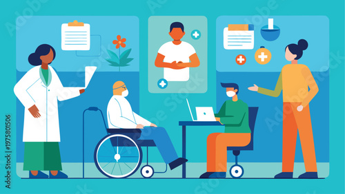 Medical team, healthcare professionals, doctor, patient, telemedicine, clinic