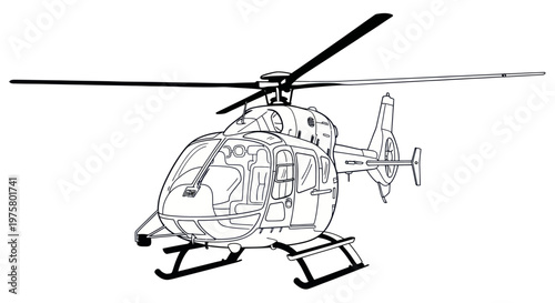 Helicopter Rotor Aircraft Close Up View.