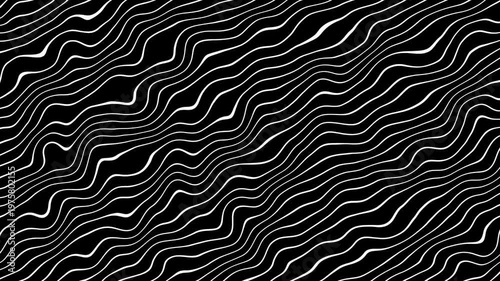 White Grey abstract curved wavy lines twist motion on black background. Futuristic minimal black and white motion design. Video animation Ultra HD 4K 3840x2160