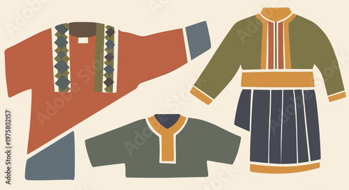 Traditional clothing and textile patterns