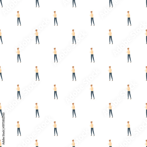 Woman character suffering from abdominal pain creating a repeating background