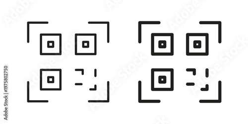 QR code icon for web and application. EPS10