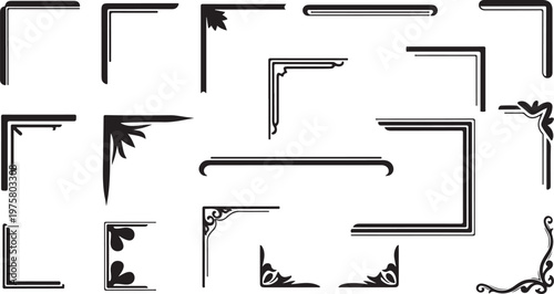 Collection of various black border designs and frames