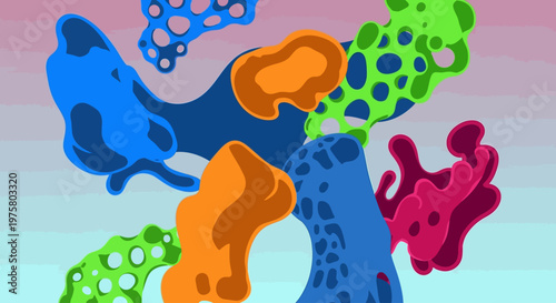 Vibrant abstract shapes art