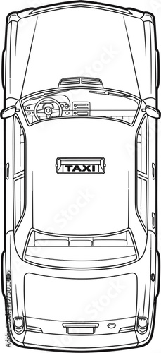 Taxi Top View Outline