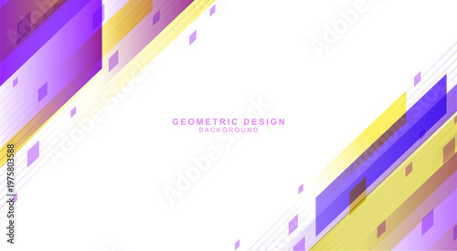黄色と紫色の斜線で組み合わせた幾何学的な背景素材