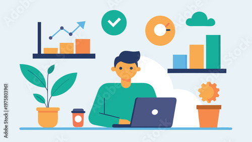 Business, office, workspace, productivity, vector icons