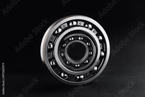 Canvastavla ball bearings on a black background, blank for creativity