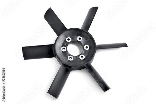 Foto impeller of air cooling of car engine, impeller of cooling pump of car engine
