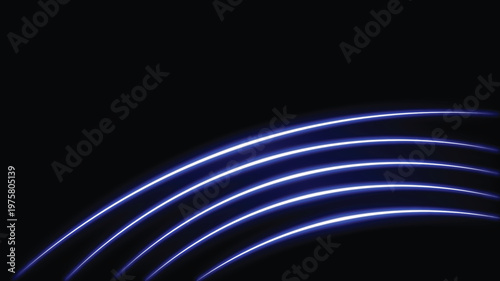 Blue glowing line and black background