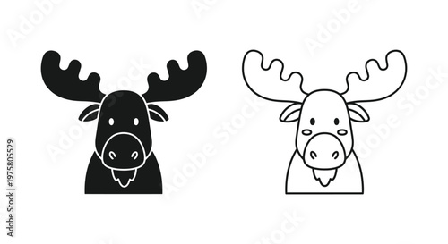 Moose Cartoons Cute  Fun Moose Face Designs Vector