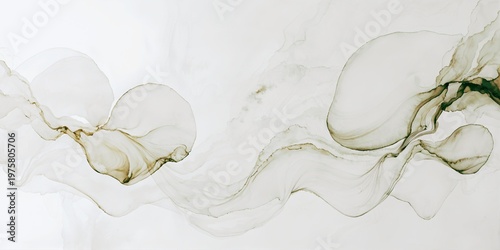 Soft watercolor abstract background with flowing beige and blush waves, elegant fluid ink texture.