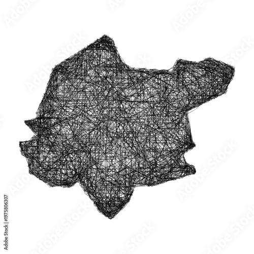 Sketch Clackmannanshire outline map design
