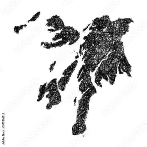 Sketch Argyll and Bute outline map design