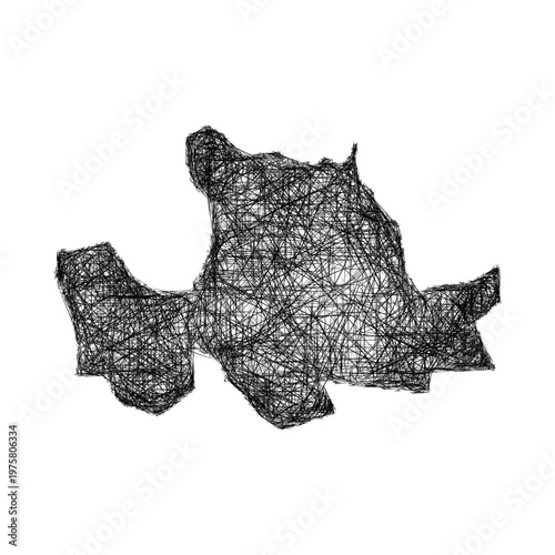 Sketch East Dunbartonshire outline map design