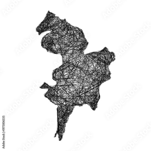 Sketch East Ayrshire outline map design