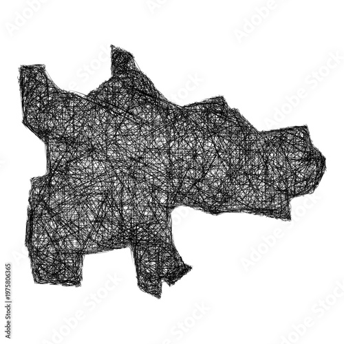 Sketch Glasgow outline map design