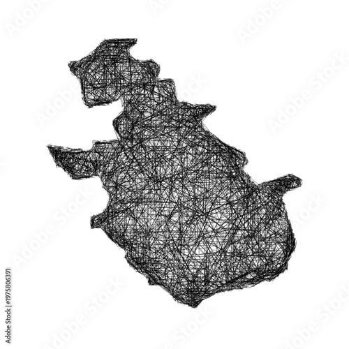 Sketch North Lanarkshire outline map design