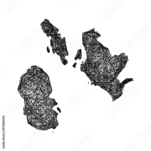 Sketch North Ayrshire outline map design